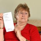 Waikouaiti’s Lynn St Clair-Newman holds her Christmas Day lunch menu from Dunedin Hospital. PHOTO...