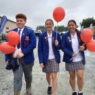 St Peter’s College pupils (from left) Austyn Turnbull, Ella King and Samantha Marsh, all 17,...