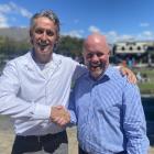 Outgoing Wakatipu Community Foundation chair Ray Key, left, with his successor Steve Brent. PHOTO...