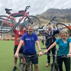 From left, Wakatipu High bike challenge participants Mark Baldwin, Dax Richards, Oded Nathan and...