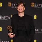 Cillian Murphy poses with his award for Leading Actor for "Oppenheimer" during the 2024 British...