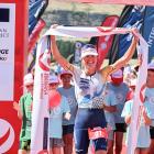 Els Visser, of the Netherlands, moments after she women’s 2024 Challenge Wanaka on Saturday....