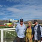 Wyndham Harness Racing Club president Bathen Muir (left) with visitors Lydia and Jean-Claude...