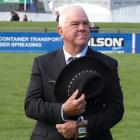 New Zealand captain Neil Evans pauses for the national anthem at the two-test transtasman sheep...