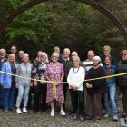 Members of the Pike River families gather at the entrance of the Pike 29 Memorial Track for its...