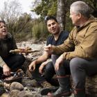 Auckland chefs (from left) Ben Bayly, Dariush Lolaiy, and Fiordland Wapiti Foundation’s Roy Sloan...