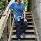 Taking care on steps on  Golf Course Track at Ross Creek is Andy Leitch, of Dunedin. PHOTO:...
