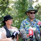 Te Pāti Māori co-leaders Debbie Ngarewa-Packer and Rawiri Waititi spoke to media at Waitangi....