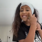 North West Kardashian, aged 10,  shares her skincare routine via social media. Image YouTube...