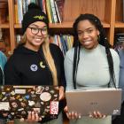 Collaborating on a book on refugee stories are (from left) Vivienne Anderson, Nicole Torres,...