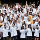 University of Otago School of Pharmacy entrants for 2024 wear their new white coats on Saturday....