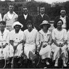 The Otago tennis team (from left, back row) Messrs Guy, Boddy, Bray, Black, McDougall, Clark ...