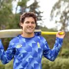 Otago batter Thorn Parkes takes a break from training at the University Oval earlier this week....