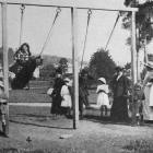 Fun on the swings at Woodhaugh Gardens, in Dunedin. — Otago Witness, 25.3.1924 
