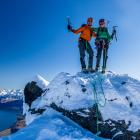 Climbers on top of the Remarkables Single Cone peak in winter. A local mountain guide is warning...