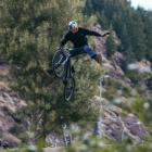 World-class: Poland’s Dawid Godziek pictured in full flight at Queenstown’s Gorge Rd jump park...