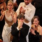 Cillian Murphy (centre) reacts as Oppeheimer is named best picture. The 47-year-old Irishman was...