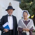 Bruce Patton and Alison Mitchell wearing early settler-styled outfits to celebrate Arrowtown’s St...