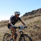 Mountainbiker Lisa McMillan sets off on the Prologue stage of the Prospector race, held near...