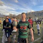 Alexandra captain Tyler Ford celebrates after his side’s win over Upper Clutha in the Central...