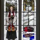 A section of the new stained glass window at All Saints Church commemorating the life of the Rev...
