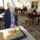 Edna celebrates her 100th birthday with fellow bridge club members. Photo: Supplied
