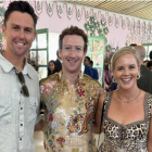 Trent Boult with his wife Gerti and Mark Zuckerberg. Photo: Instagram