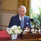 King Charles recorded the audio message at Buckingham Palace.  Photo:  BBC/Sky/ITV News/ via REUTERS
