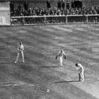 Worker (Otago) and Hiddleston arrive to open up the batting and (right) Dacre is clean bowled by...