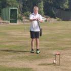 Gore Croquet Club player Max Philpott plays a shot during the Croquet New Zealand Don Reyland...