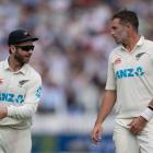 Kane Williamson (L) and Tim Southee are both set to hit the milestone of 100 tests in the second...
