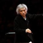 Seiji Ozawa conducting the Saito Kinen Orchestra in Britten's "War Requiem" at Carnegie Hall on...