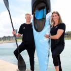 Finn Butcher and Luuka Jones at yesterday’s announcement of the New Zealand canoe slalom team to...