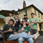 Getting ready for the biggest student party on the block for St Patrick’s Day are (seated from...