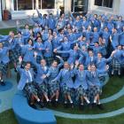 The entire year 13 cohort from St Hilda’s Collegiate School celebrate passing NCEA level 2. PHOTO...