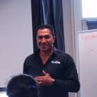 Former All Black Mils Muliaina speaks during a My Fale workshop in Oamaru last night. PHOTO: NIC...