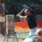 New Zealand Veteran Axemen captain Andrew Cox is all concentration during the third test against...