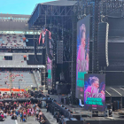 The view of the Pink stage at Eden Park from a VIP seat which cost $550. Photo / Tash Barker