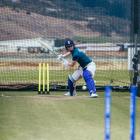 Training in the nets at the Queenstown Event Centre is England women’s team all-rounder Charlie...