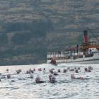 Almost 160 swimmers jumped from the TSS Earnslaw into Lake Wakatipu on Saturday for a 4km...