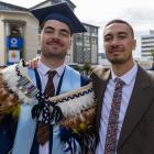Celebrating graduating from Otago Polytechnic is Anzac Tipene (left) with his brother Jesse....