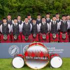 The South Canterbury Highland Pipe Band grade 4B champions at the pipe band national contest in...