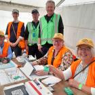 Among the 350 volunteers at Warbirds Over Wanaka are (from left), Noeline Gifford of Wānaka,...