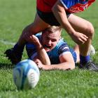 Wakatipu’s Logan Beggs hunts the ball during last Saturday’s game at the Queenstown Rec Ground,...