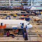 Boeing employees assemble 787s inside the main assembly in South Carolina. Photo: Gavin McIntyre...