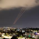 Israel's air defence system in the sky over Ashkelon, Israel. Photo: Reuters 