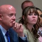 Hannah Gutierrez-Reed (centre) with attorney Jason Bowles and paralegal Carmella Sisneros. Photo:...