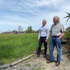 Methven Lions John Corbett and Mac McElwain next to the vacant council reserve they hope to...