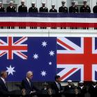 Leaders (from left) Australian Prime Minister Anthony Albanese, US President Joe Biden and...