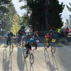 Riders take part in the Cromwell BMX Club Easter Monday Racing at the Cromwell Bike Park. The...